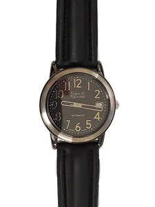 Auguste Reymond 69094 Swiss Made Automatic Black Leather Black Dial Mens Watch - Picture 1 of 4