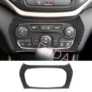 Cubierta de panel de aire acondicionado multimedia de fibra de carbono para Jeep Cherokee 2014-2018 - Imagen 1 de 14