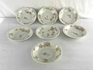 Juego de 7 cuencos de bayas de postre Theodore Haviland LIMOGES Rosas Rosa Spray - 5" D - Imagen 1 de 9