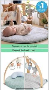 Gym & Play Mat with Wooden Toy bar - Loamy, Newborn and up - Picture 1 of 7