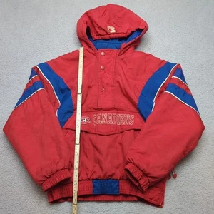 Starter Montreal Canadiens Quarter Zip Puffer Jacket Mens Large Red NHL Spellout - Picture 1 of 14