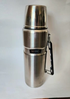 Termo 40 oz Acero Inoxidable Botella de Bebidas Plata Fría Caliente Foto 1 de 4