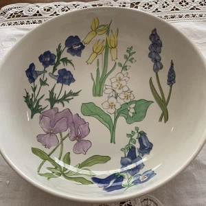 Vintage Ernestine Salerno Wildflowers 880 Round Serving / Salad Bowl Italy Rare - Picture 1 of 9