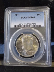 1964 Silver Kennedy Half Dollar PCGS MS66 - Picture 1 of 4