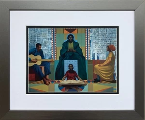 Charles White "Mary McLeod Bethune 1978" Custom Framed Black Art - Picture 1 of 3