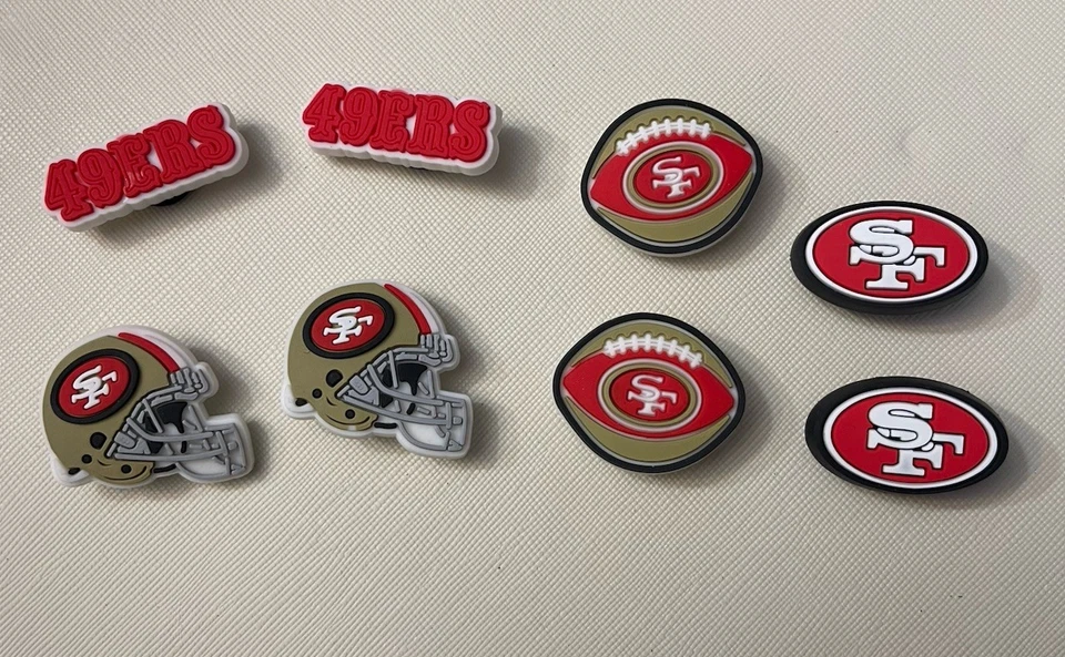 NFL San Francisco 49ers Football Team For Crocs Shoe Charms Jibbitz - 8 pieces - Image 1 of 1