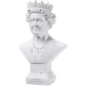 Weiße Deko Figur Büste englische Queen Elisabeth II. - Picture 1 of 1