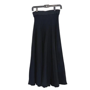 Lapis Classic Black A-Line Maxi Skirt Pleated Stretch Women Small - Picture 1 of 5