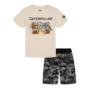 New CAT Caterpillar Boys Tshirt & Camouflage 2 Piece Set /Size 5 - Picture 1 of 6