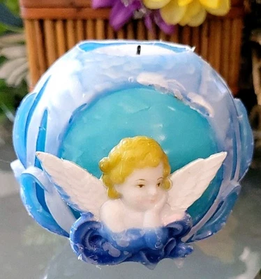 Ángel Querubín Estrellas Temática Mar 3D Cera Forma Libre Vela De Colección Claro Aroma Azul Foto 1 de 4