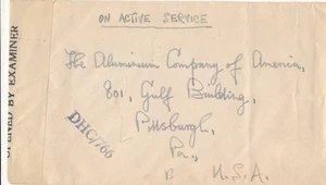 UK England WW2 Fieldpost RAF Aviation censor OPENED BY EXAMINER DHC - India - Picture 1 of 2