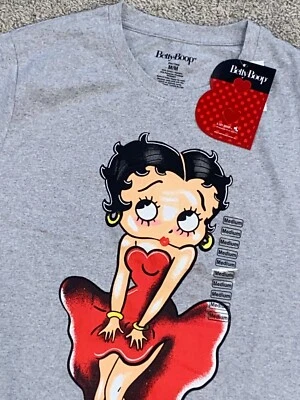 Camiseta Betty Boop con licencia talla mediana manga corta gris Foto 1 de 4