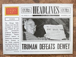 2012 Panini Golden Age Headlines Insert TRUMAN DEFEATS DEWEY