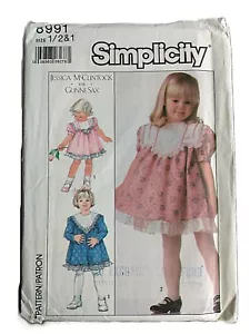 Vintage Baby Dress Sewing Pattern Gunne Sax UNCUT Fancy Party Size 1/2 & 1 - Picture 1 of 11