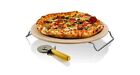 Bialetti Pizza Stone 12.75” With Bialetti Pizza Stone, Serving Rack and Cutter 