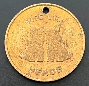 Dog Puppy Heads Tails Good Luck Token Dogs Puppies - Picture 1 of 4