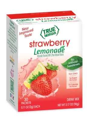 True Lemon Strawberry Lemonade Drink Mix 30 Count NEW  7 Sealed boxes - Image 1 of 2