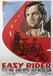 EASY RIDER PETER FONDA DENNIS HOPPER JACK NICHOLSON 1969 VINTAGE POSTER - Picture 1 of 1
