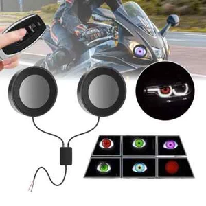 2x LED Dynamic Devil Eyes Lights 12V Car Remote Control Headlight Retrofit Kit M - Picture 1 of 16