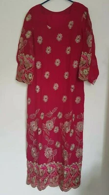 ladies asian 3 piece fancy eid weddding party stylish designer suit Size Small. - Image 1 of 4