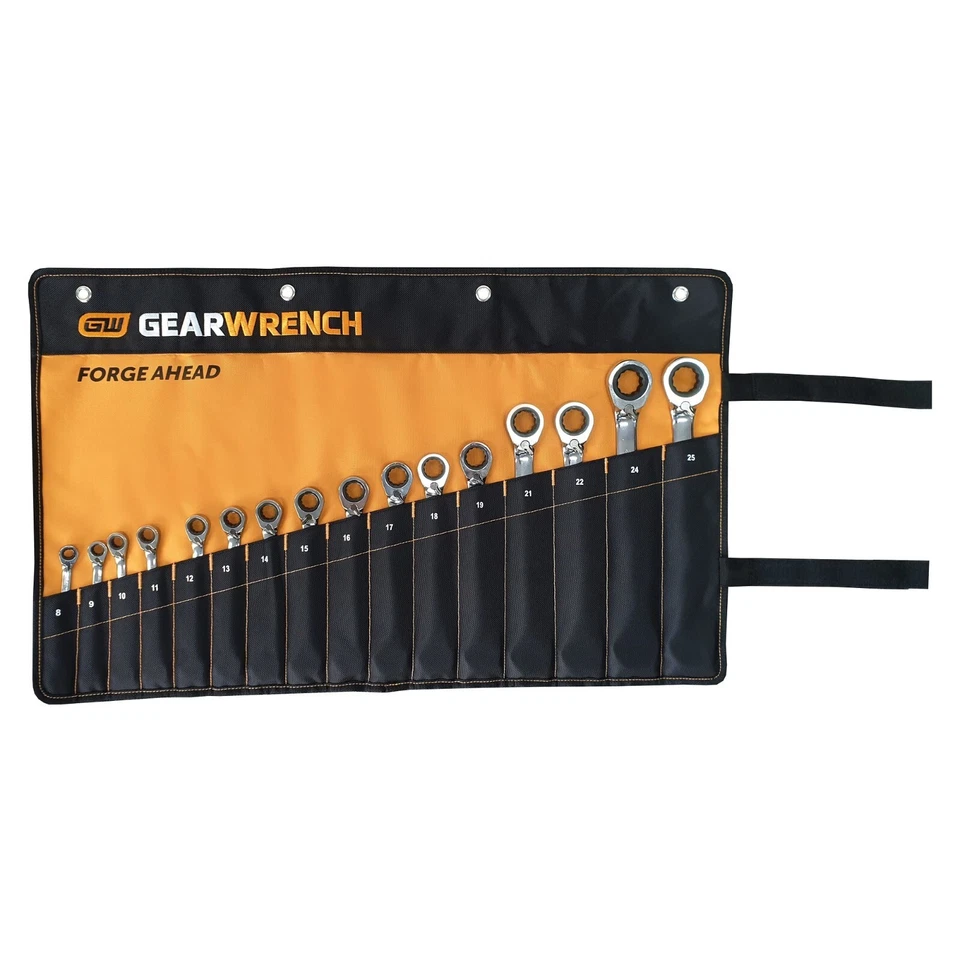 GEARWRENCH 9602NR 16 Piece 12 Point Metric Reversible Ratcheting Combination Set - image 1 of 1