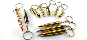 Ammo Cartridge Keychain Sample Pack – 10 Mixed Calibers, Wholesale Lot, 10 piece - Picture 1 of 13