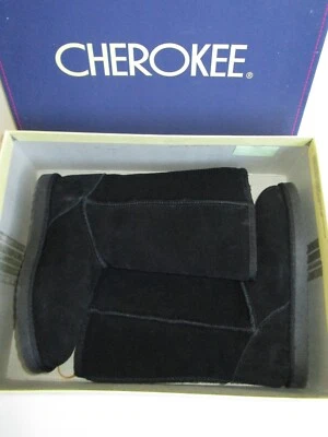 NIB Cherokee black girls youth black suede fur tall winter boots Tessa sz 2 New - Image 1 of 4
