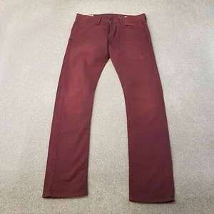 Replay Mens Jeans 33x34 Burgundy Red Waitom M983 Straight Denim Button Fly Denim - Picture 1 of 13