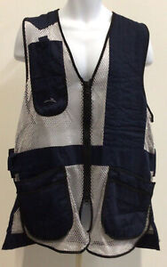 Wild Hare Shooting Gear Mesh Vest Navy Blue/Gray EUC Size Large