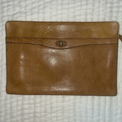 Maletín vintage GOLDPFEIL CARACCIOLA cartera de cuero tostado flecha corporativa Foto 1 de 4