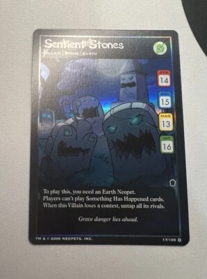 Neopets TCG - Sentient Stones 17/100 Holo Foil - The Haunted Woods - Near Mint - Image 1 of 4