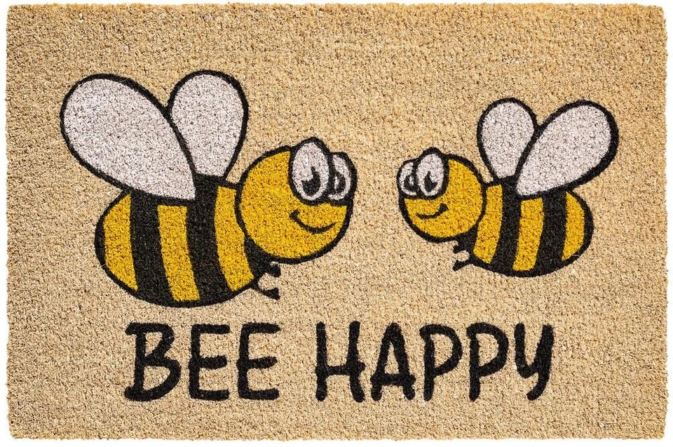 Fußmatte Kokosmatte Indoor bedruckt Bienen & Bee Happy 1 Stk - 40x60 cm - Bild 1 von 1