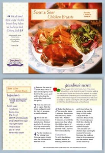 Sweet & Sour Chicken Breasts #59 - Poultry - Grandma's Kitchen Recipe Card - Picture 1 of 1