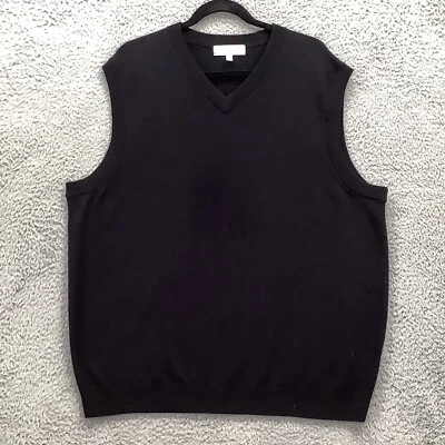 Colete Suéter Turnbury Masculino XL Preto Pulôver Extra Fino Lã Merino Golfe - Imagem 1 de 4