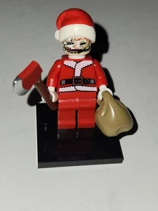 KILLER SANTA WITH SCARED FACE AND AXE BUILD BLOCK MINI FIG HORROR - Picture 1 of 3