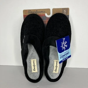 Dearfoams Damen Memory Foam Hausschuhe klein 5-6 schwarz ohne Schweiß Komfort neu - Bild 1 von 6