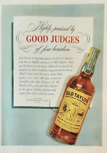 Antiguo anuncio de colección de whisky bourbon recto Taylor Kentucky 1940 Good Judges - Imagen 1 de 1