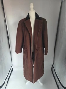 Harvé Benard Brown Cashmere Blend Overcoat Made in Belarus Size 48M Italy Fabric - Picture 1 of 8