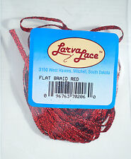 FLAT BRAID 4 Meter Larva Lace U.S.A. Top Preis & Material DEEP RED