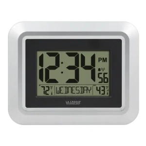 Atomic Digital Wall Clock Self-Setting with Weather-resistant Sensor Temperature - Picture 1 of 11