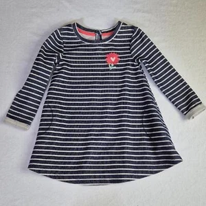 Cat & Jack Navy and White Dress with Flower - Picture 1 of 8