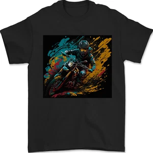 A Colourful Motocross Image MotoX Dirt Bike Motorsports Mens T-Shirt 100% Cotton - Picture 1 of 2