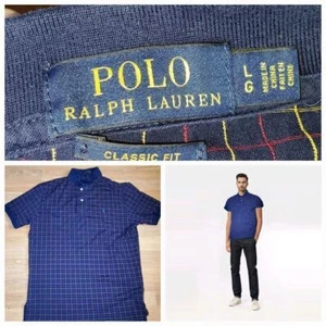 Polo Ralph Lauren Madras Plaid Oxford Large Classic Golf Shirt Luxury business - Picture 1 of 10