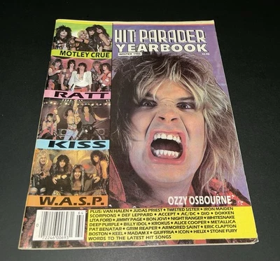 Hit Parader Magazine Yearbook 1986 Ozzy Osbourne Ratt Kiss + Jimmy Page Poster - Image 1 of 4