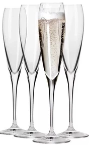 Krosno - Perla Champagne Glasses 4 x 6.4fl oz | Set of 4 | Flutes | NIB | Poland - Picture 1 of 6