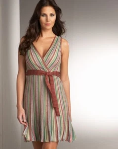 100%authentic M Missoni Vertical Stripe Surplice dress 42/6 - Picture 1 of 1