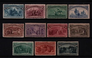 1893 US Columbian Expo Short Set of 11  230-240 238 239 240 MH OG F/VF - Picture 1 of 3