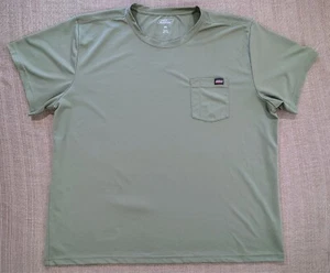 Genuine Dickies Work T-Shirt Polyester Short Sleeve Men's 3XL Army Green Pocket - Picture 1 of 8