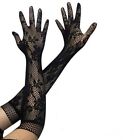 Gothic Steampunk Ladies Mesh Stretchy Floral Elegant Long Lace Glove Fancy Dres