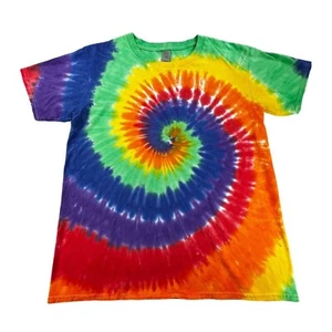 Camiseta Rainbow Tie-Dye Grande 100% Algodón Arco Iris Espiral - Imagen 1 de 8